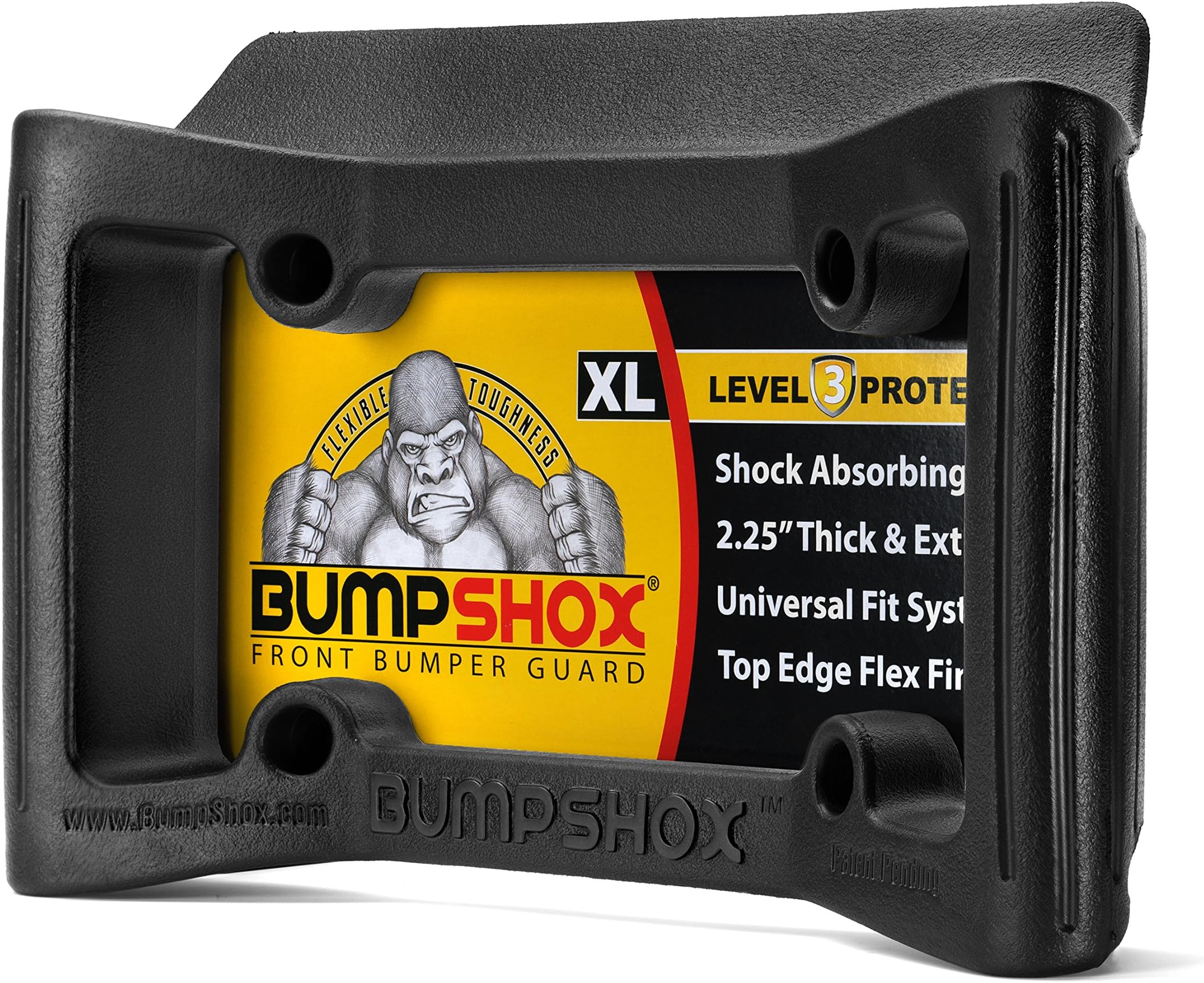 BumpShox - The Original Front Bumper Guard & Front Bumper Protection License Plate Frame. Tougher Than Steel! (BumpShox XL (2.25" Thick))
