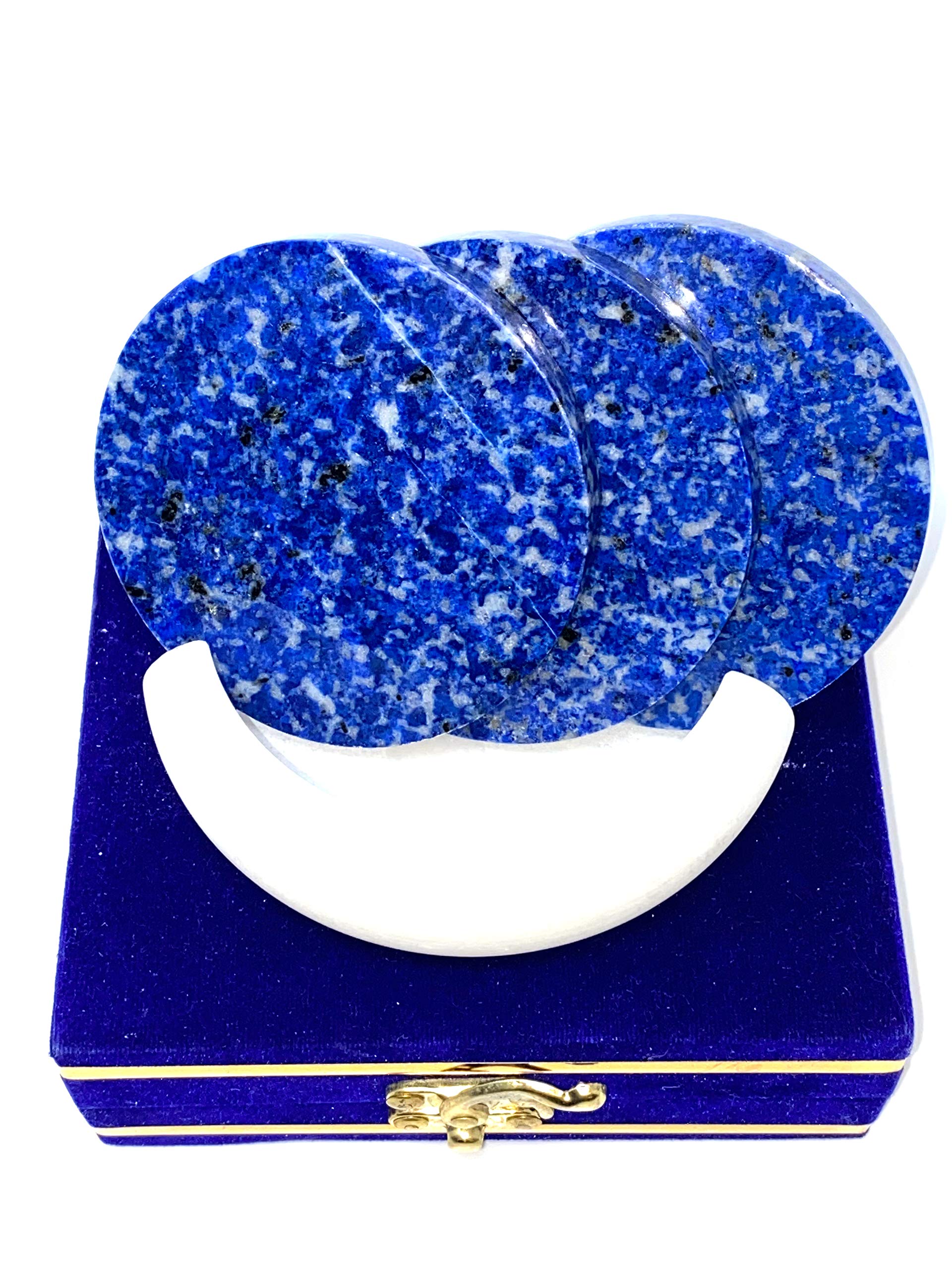 Marcopolo Gems Lapis Lazuli Blue Jean 3x Coaster - Solid Lapis Lazuli Blue Jean coaster.