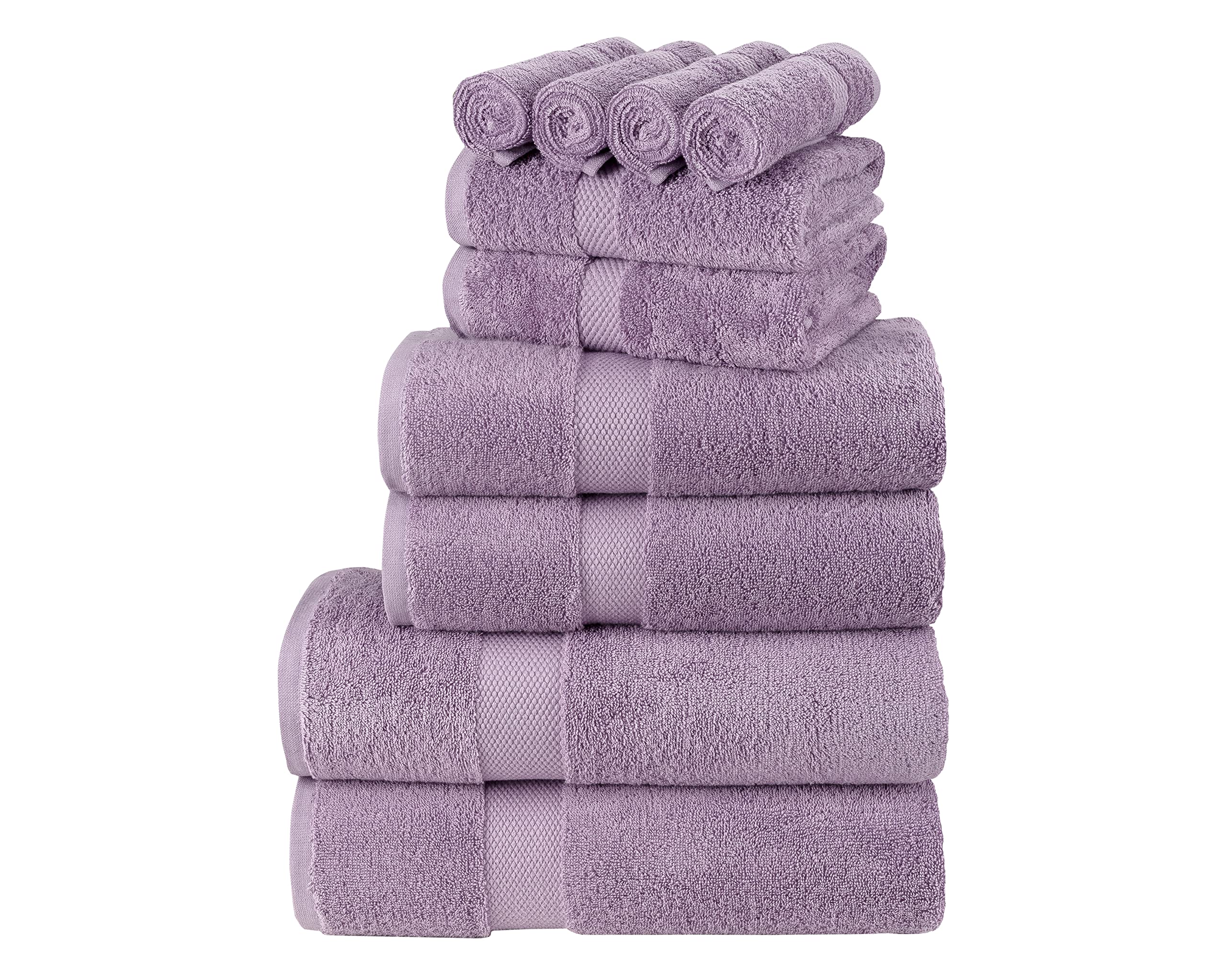 La Maison 100% Egyptian Cotton 600GSM Superior Towel Bale Set Face Hand Towel Bath Towel 10 Piece Super Soft Everyday Use (Lavender)