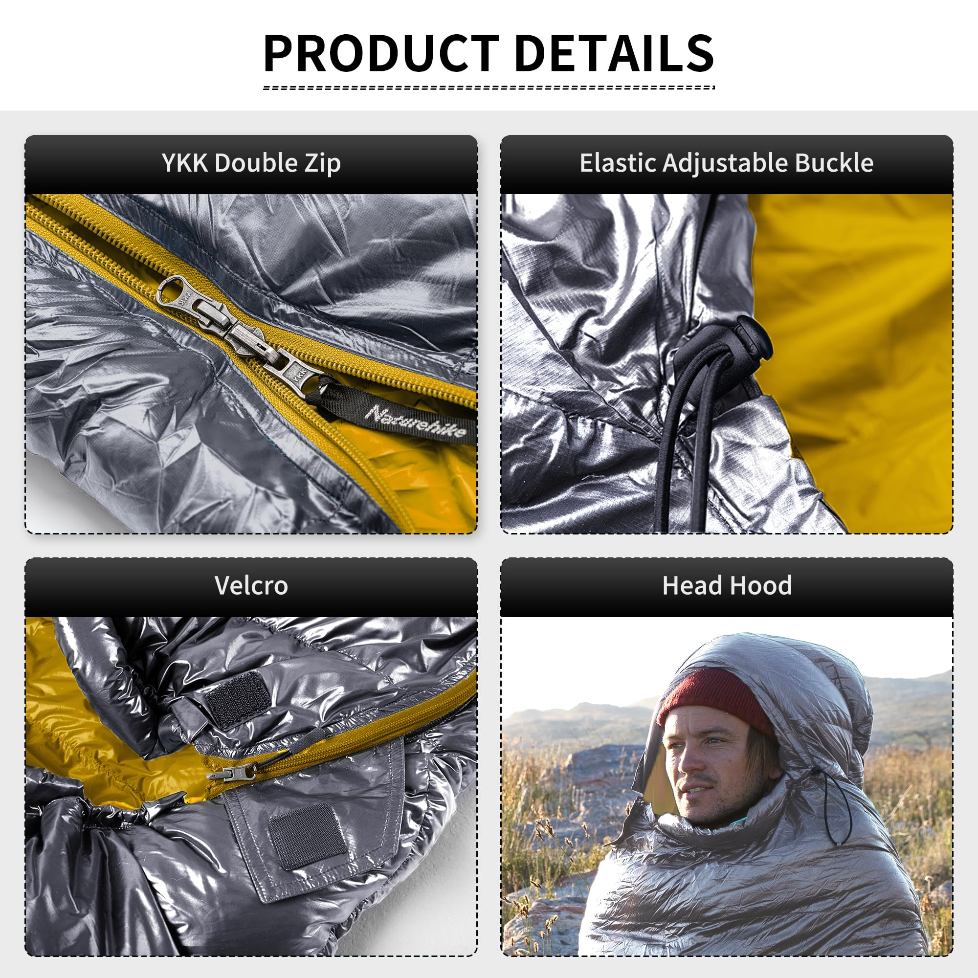 Naturehike Saco de dormir ultraligero de 0 grados para adultos, 650FP para mochileros, saco de dormir para clima frío con plumón RDS, -1.7 °C para camping, senderismo, modelo 2025