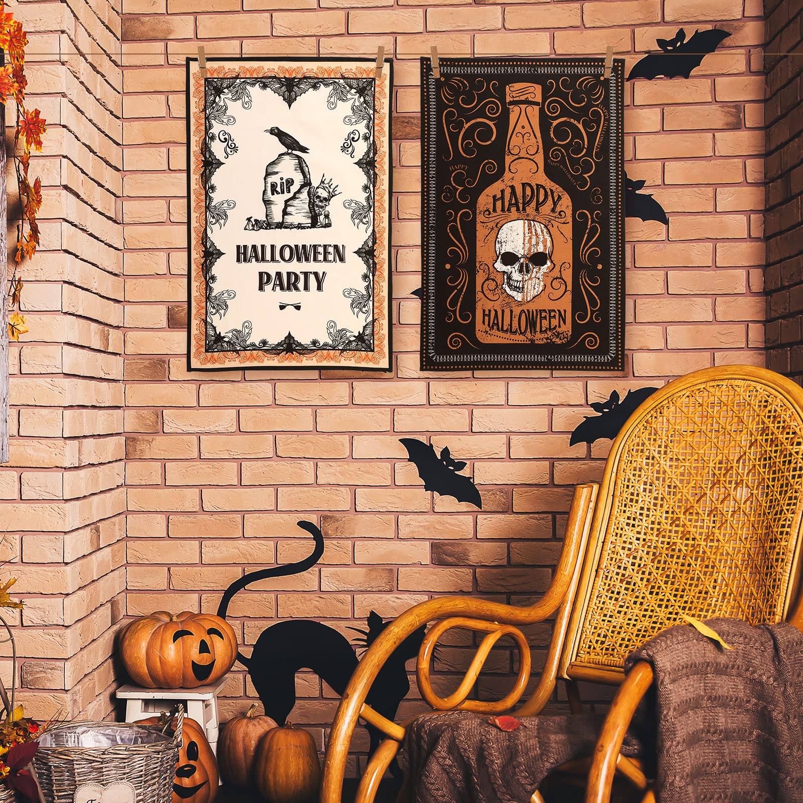 Halloween-Küchentücher Mit Geister-Motiv – 40,6 X 60 Cm, Saugfähige Polyester-Handtücher Für Küche & Bad