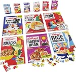 Spin Master Games, Puzzles de céréales Kellogg's de 100 pièces, ensemble cadeau de puzzles de boîtes de céréales carrées, Froot Loops, Rice Krispies, Raisin Bran, Corn Flakes, Frosted Flakes, Honey Smacks pour 4 ans et plus