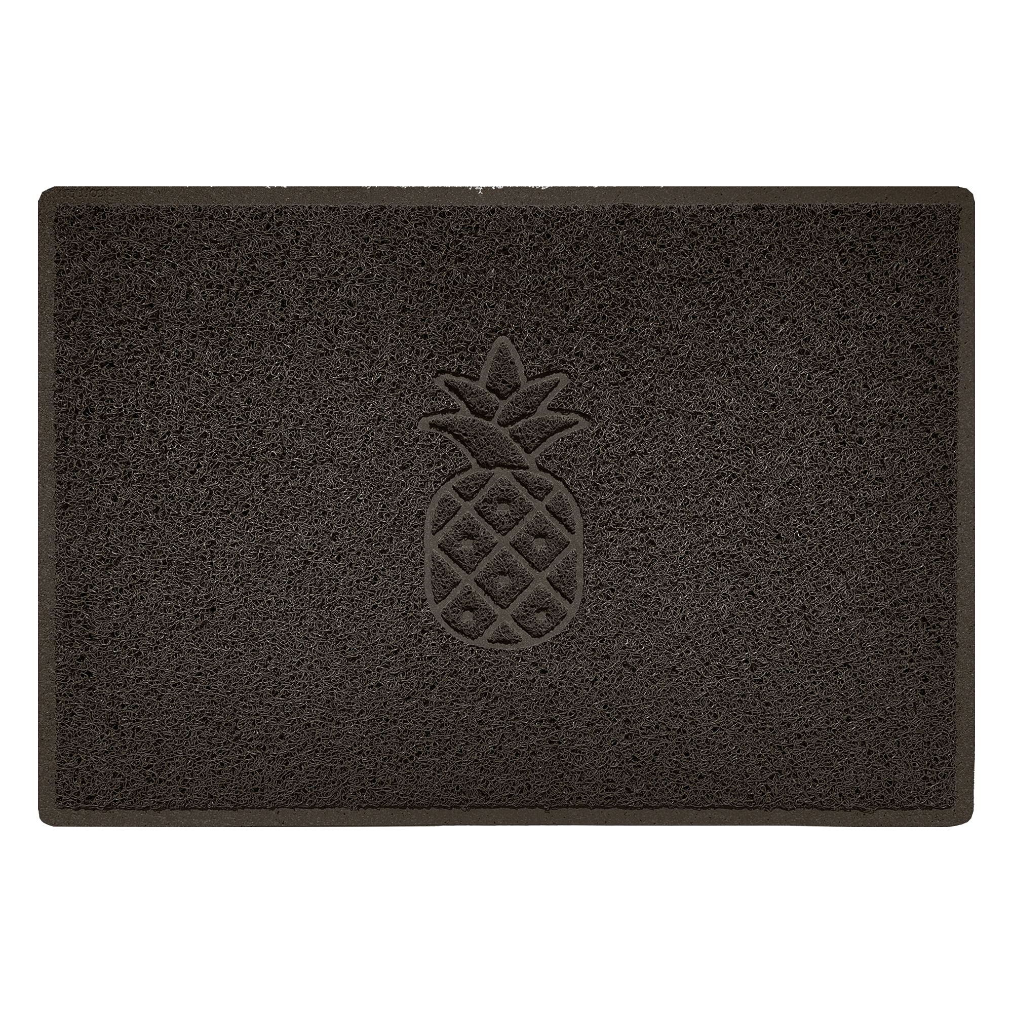 Nicoman Pineapple Embossed Shape Door Mat Dirt-Trapper Washable Barrier Doormat-(Use Indoor or Sheltered Outdoor)-(90x60cm/3x2ft,Large) Brown