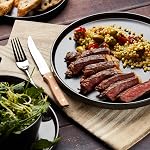 Stone Lain Coupe Dinnerware Set, Service for 4, Black Matte, Matte Black