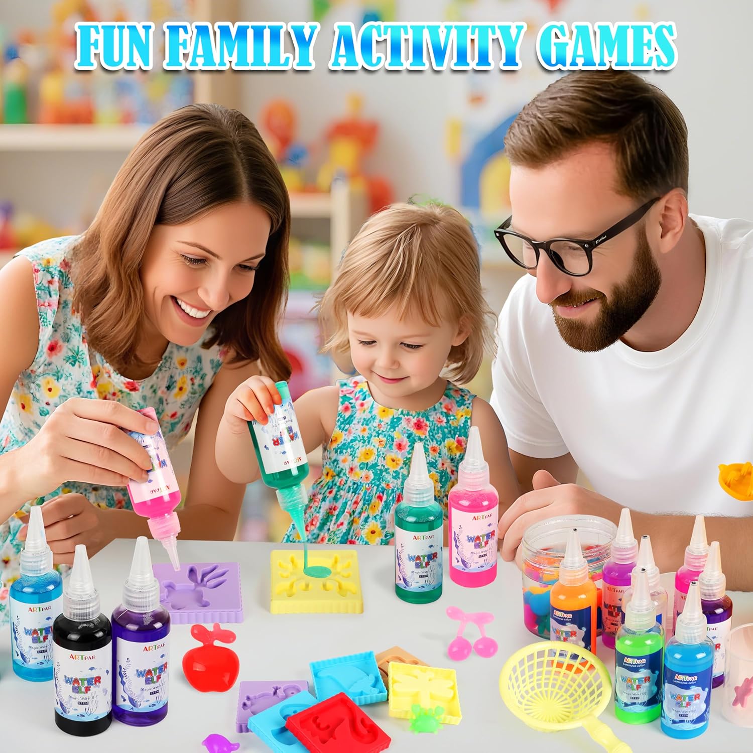 ARTPAR Magic Water Elf Bear Kits+90 Pack Air Dry Clay Kit,Fun Kids Art and Crafts for Boys & Girls Age 3-12