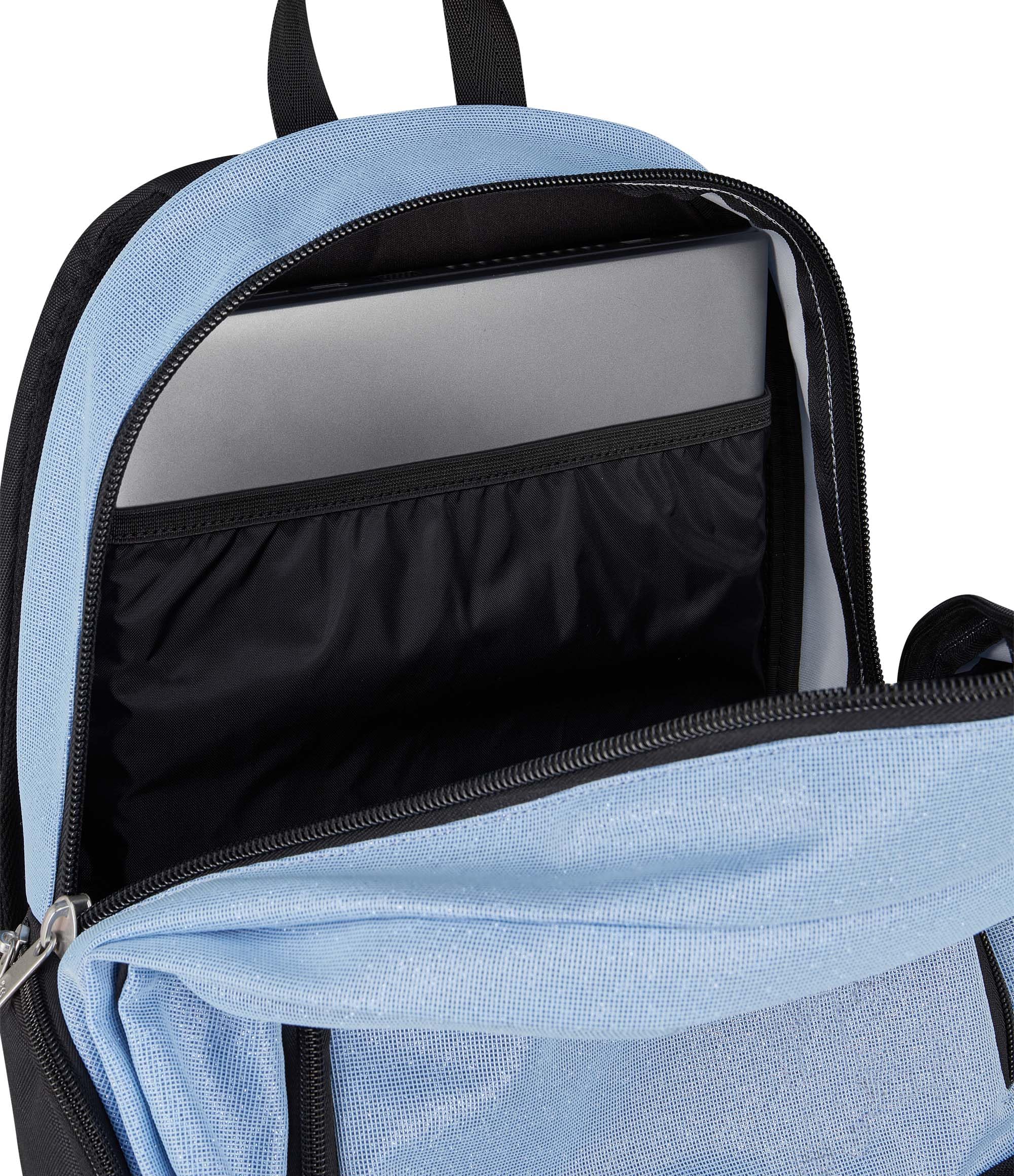 Seven Trolley Scuola Comby 8 ruote MADE OF STARS, Grigio, Effetto brillantini, 31 L, Scomponibile, Uso zaino, Barra telescopica, Tasca attrezzata, Tasca porta pc, Scuola elementare e media, Bambina