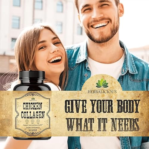 Miniatura 7 de Cápsulas de colágeno de pollo – Suplemento nutricional de colágeno tipo II para apoyo de articulaciones, piel y huesos – Suplementos dietéticos