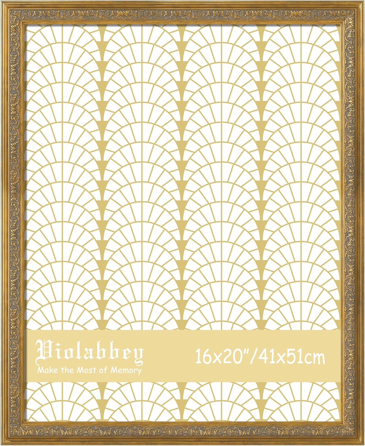 VIOLABBEY 16x20 Gold Frame, Vintage Poster Picture Photo Frames Ornate without Mat for Wall Hanging