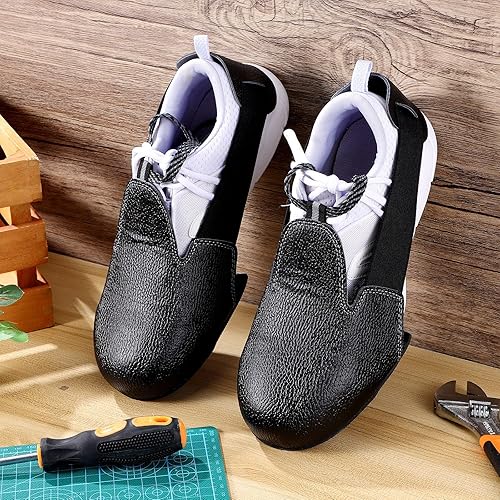 Miniatura 6 de EXCEART Punta de acero 1 par de tapas de zapatos de seguridad universales antigolpes de cuero cubiertas de zapatos accesorios con correa ajustable