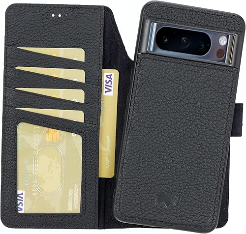 Miniatura 15 de BLACKBROOK Carter - Funda tipo cartera para Google Pixel 10 – Carter 2 en 1 desmontable con tapa a presión, cuero de grano completo, bloqueo RFID