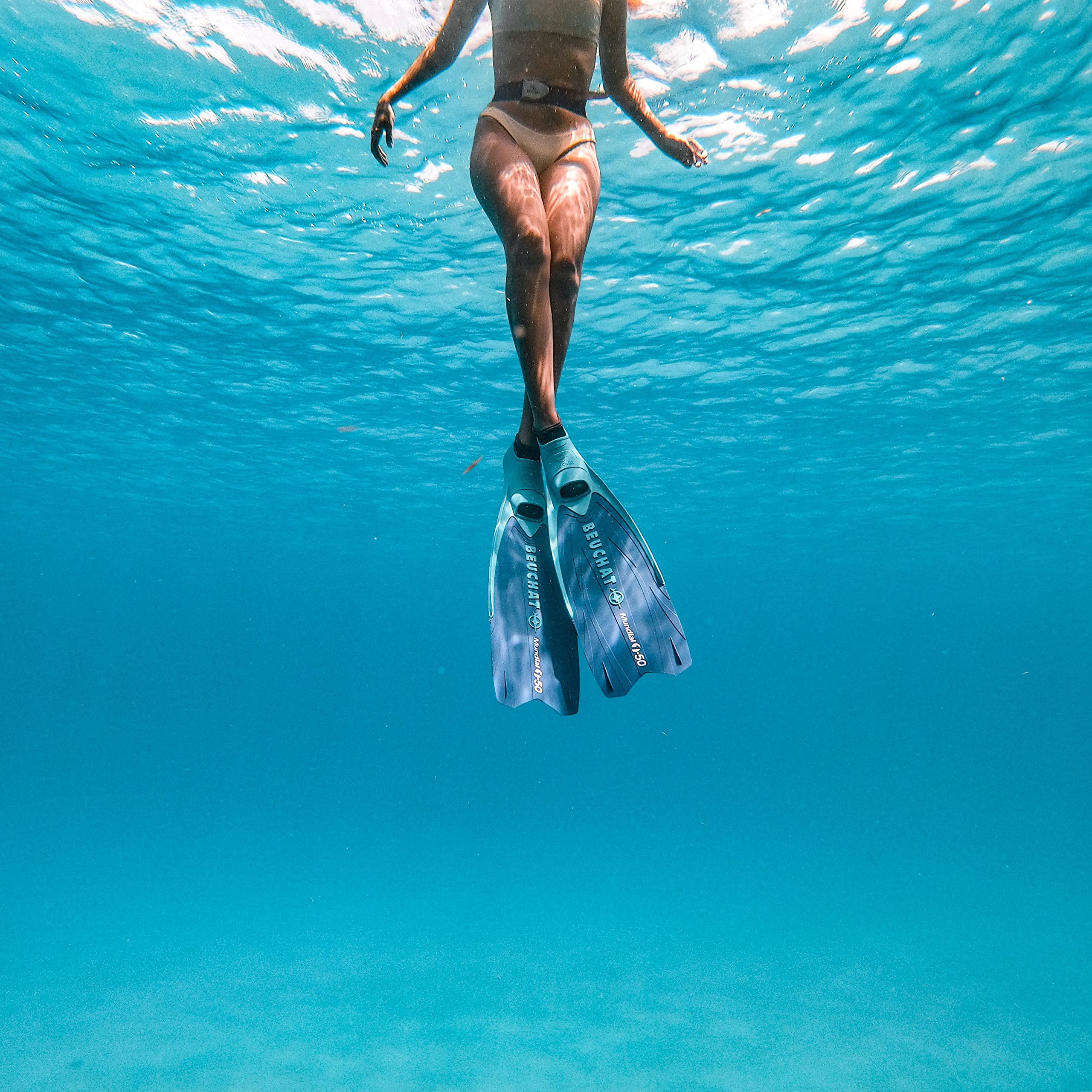 Aletas de apnea Mundial One-50 Beuchat Azul Atolón 45-46