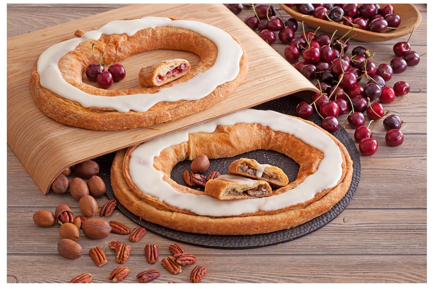 Danish Kringle Pair - Pecan and Cherry