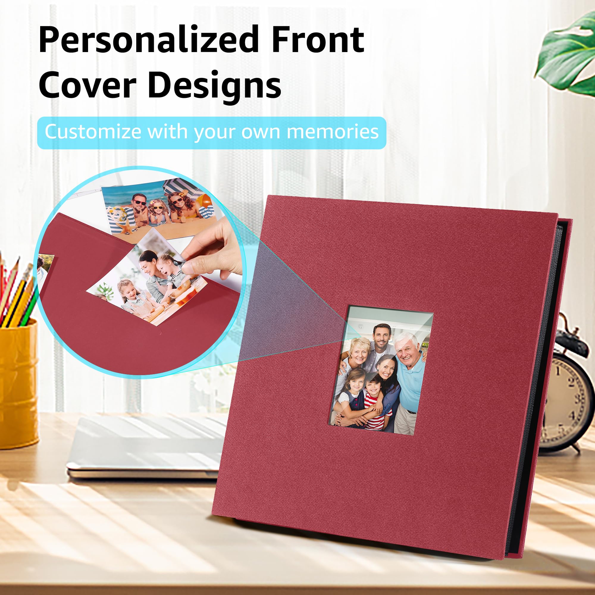 DazSpirit Photo Albums 6x4 Inch 600 Pockets Slip In, Customizable Linen Cover 10x15cm Photo Album, Large Capacity - Image 3