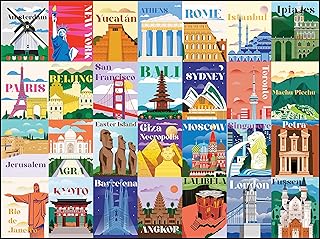 Worldwide Landmark Jigsaw Puzzles – 1000 Piece Puzzle for Adults/Travel Puzzle/Jigsaw Puzzle Stunning/Puzzles for Adults 1000 Pieces and Up/ 20" x 27"/ 4 Fun Bonus Items by LetsPuzl