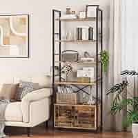 Libreria A 5 Ripiani YITAHOME - Scaffale A Forma Di S In Acciaio, Bianco - Foto 4