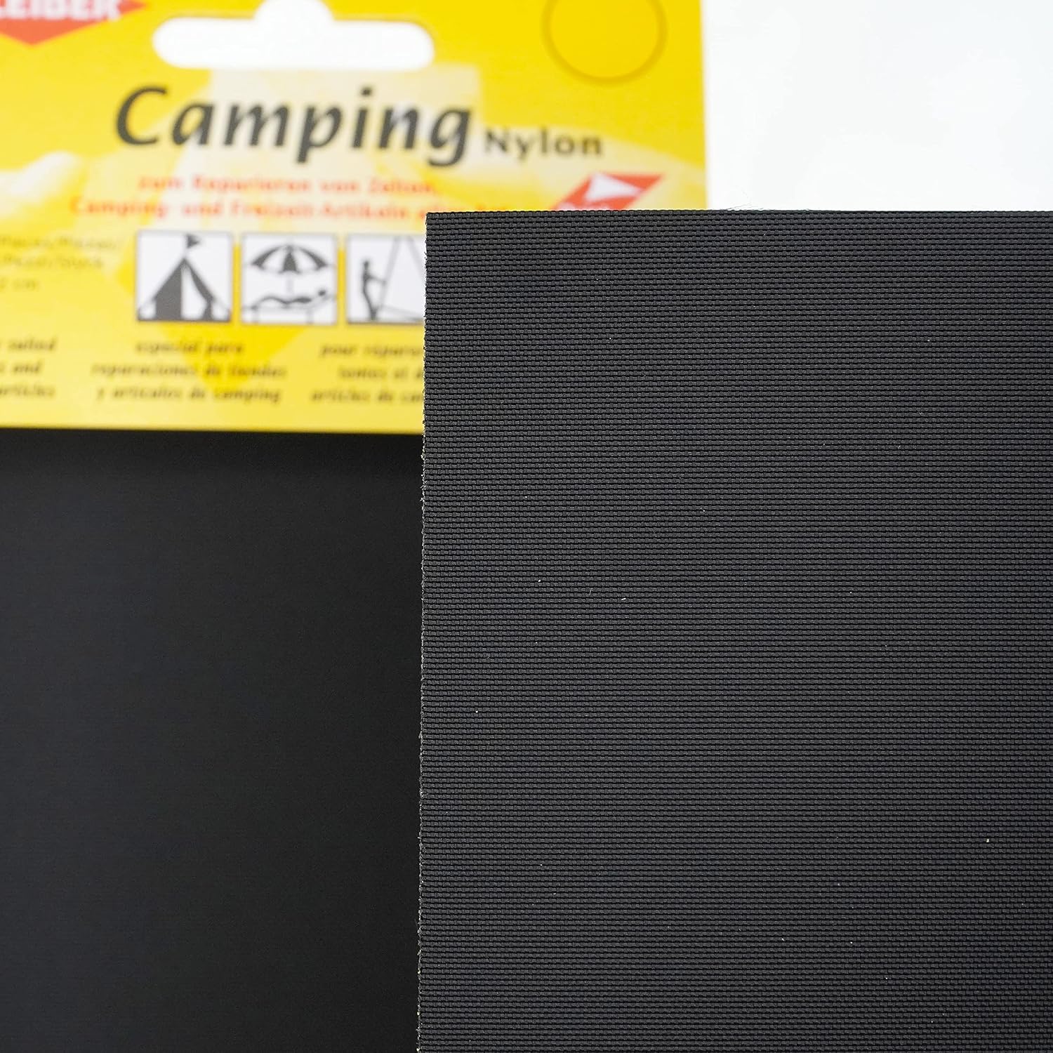 Kleiber Canvas Style Self-Adhesive Waterproof Nylon Repair 2 Patches (10cmx12cm Each) -Black, 12 x 10 Centimeters