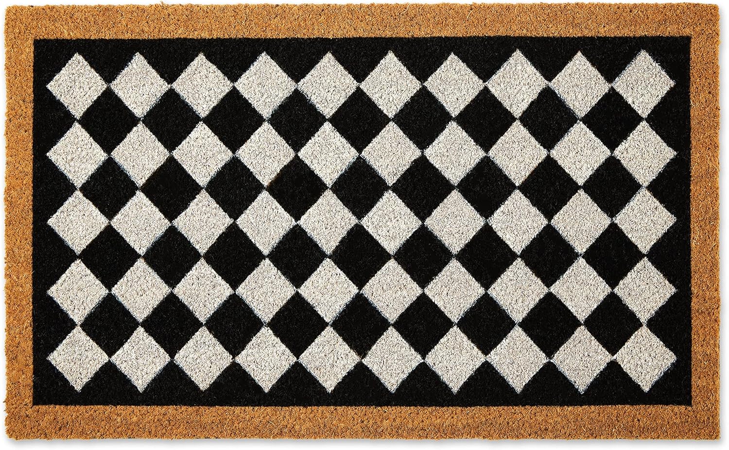 DII Natural Coir Geometric Modern Outdoor Door Mat, Front Porch Décor, 17x29, Harlequin