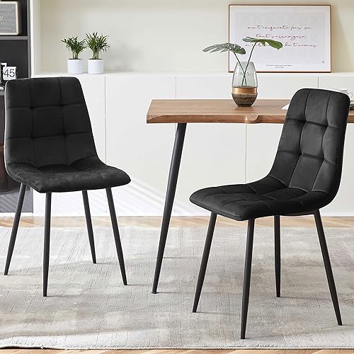 Miniatura 2 de NORDICANA Juego de mesa de comedor de 5 piezas, mesa de cocina rectangular irregular moderna de 47 pulgadas y 4 sillas laterales de tapicería de