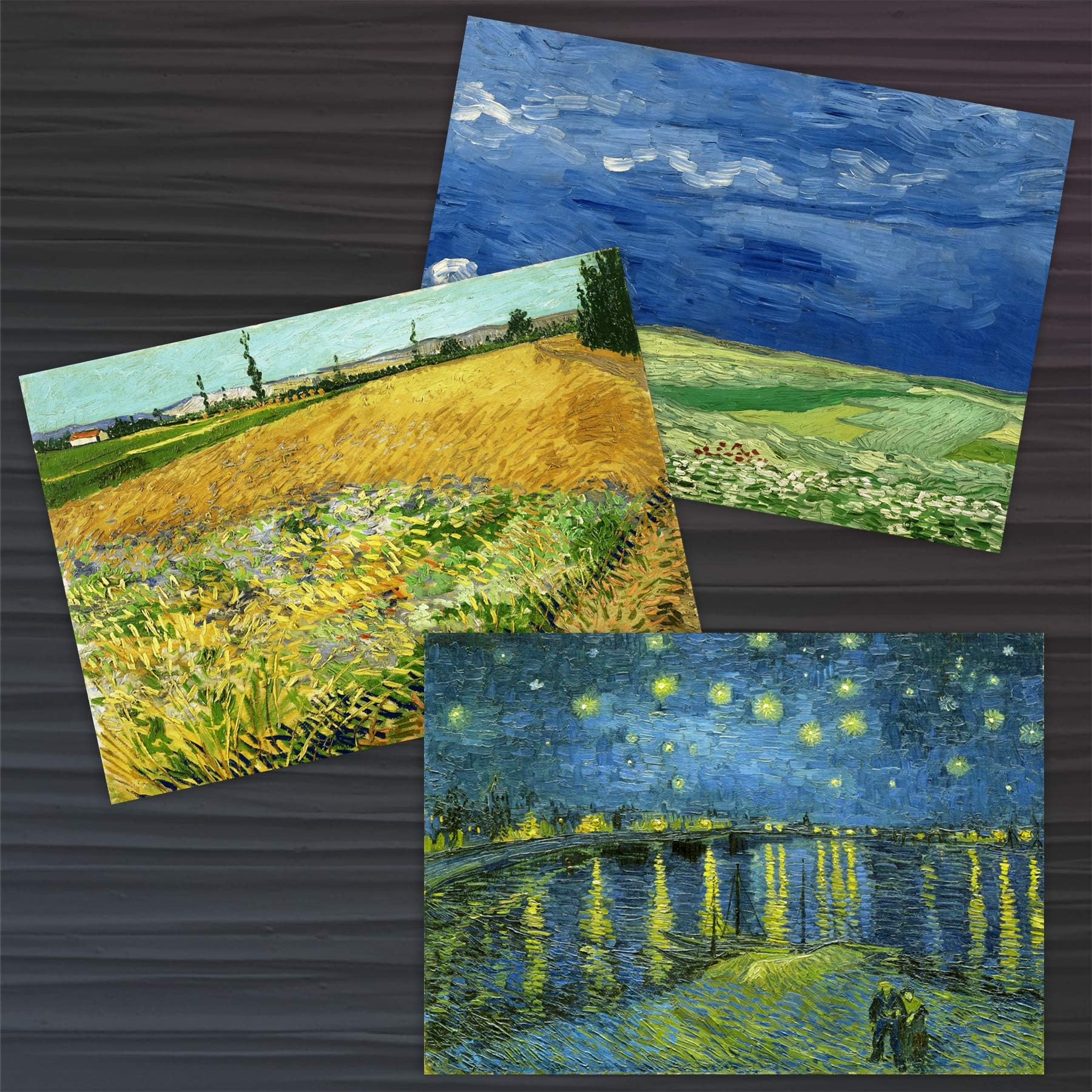 Artery8 Vincent Van Gogh Geploegde Yellow House Wheatfield Cypresses Starry Night Fine Art Greeting Card Pack of 6 - Image 4