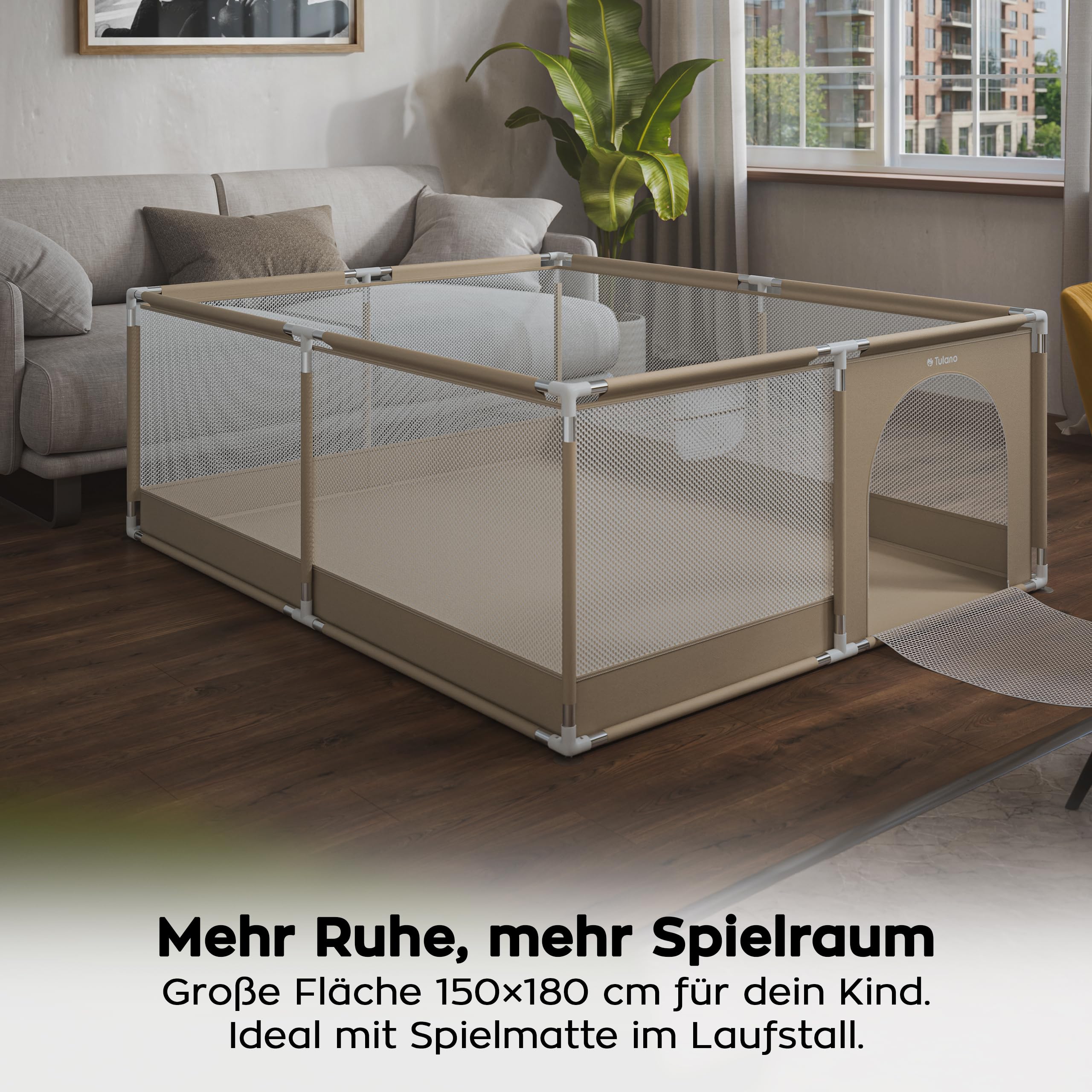Tulano Cozy XXL Laufgitter & -Ställe für Babys - Faltbarer Baby Laufstall