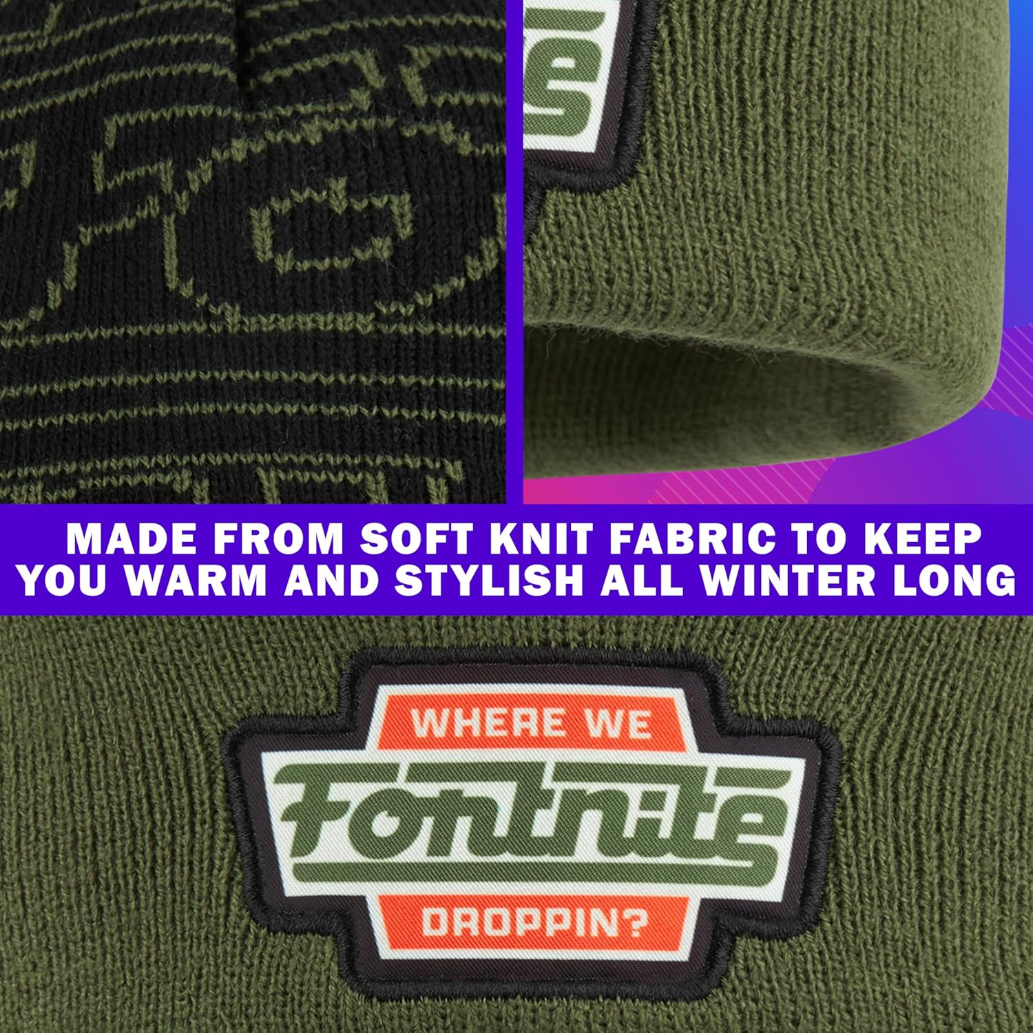 Fortnite Beanie Hat for Boys Teens 6–14 Yrs, Warm Cozy Knitted Hat, Winter Accessories School, Travel, Gamer Gifts for Boys - Image 4