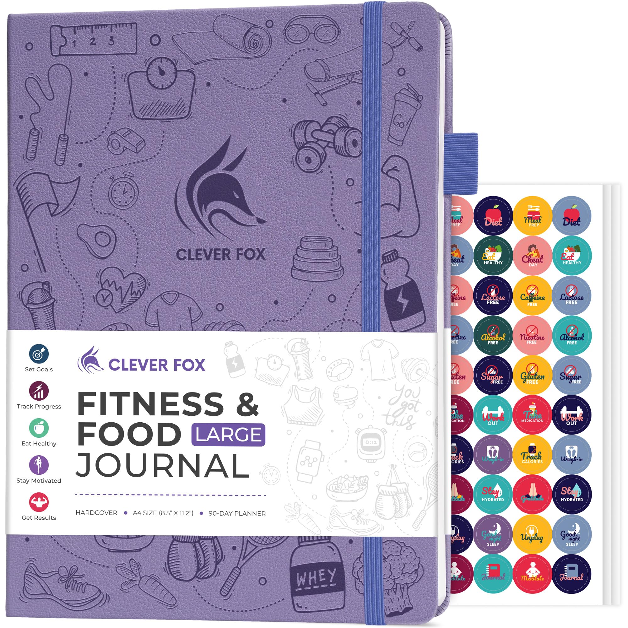 CF Fitness and Food Journal (Lavender, A4 (8.3'' x 11'')) — image 1