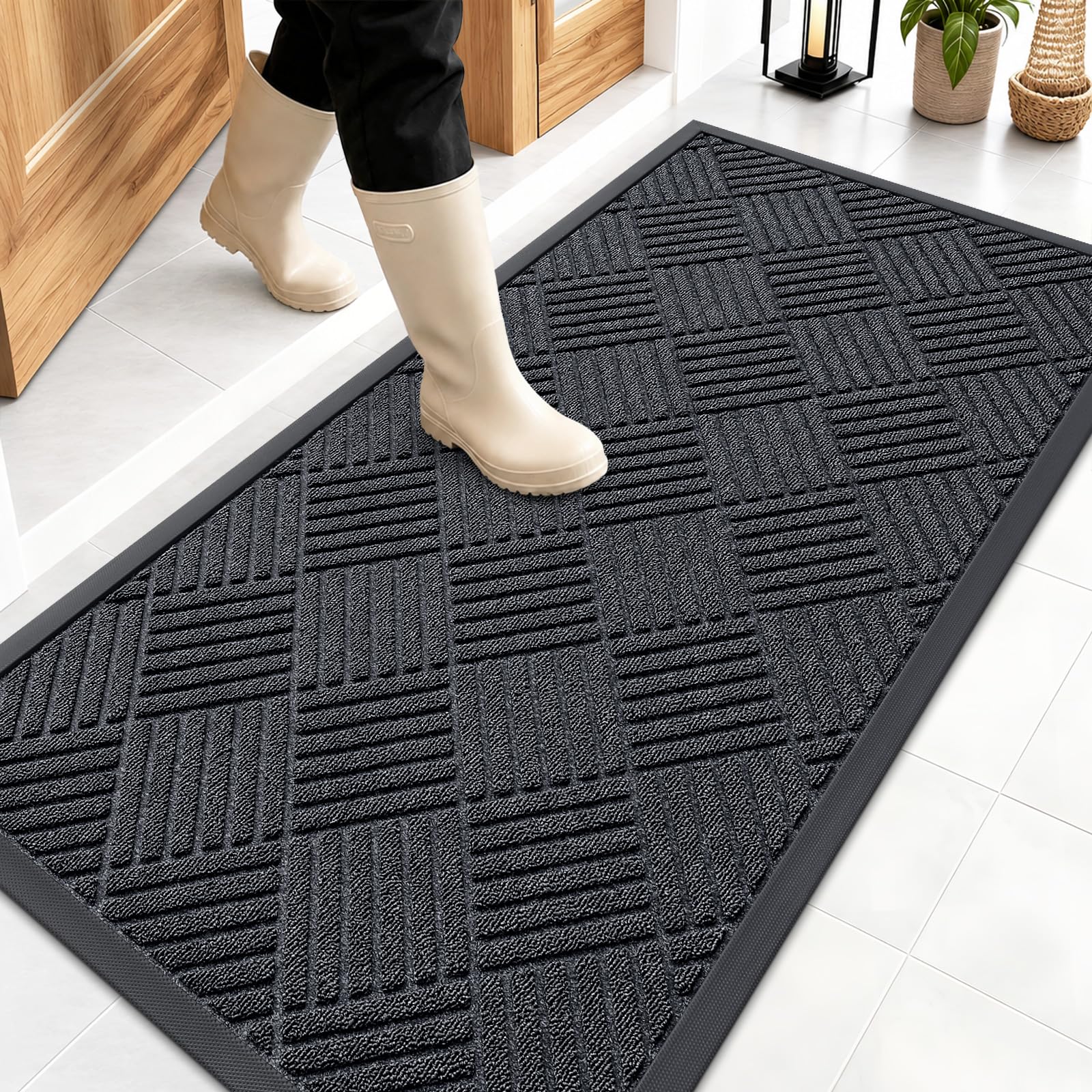 OLANLY Front Door Mat Outside Entrance 47x23, Waterproof Heavy-Duty Doormat