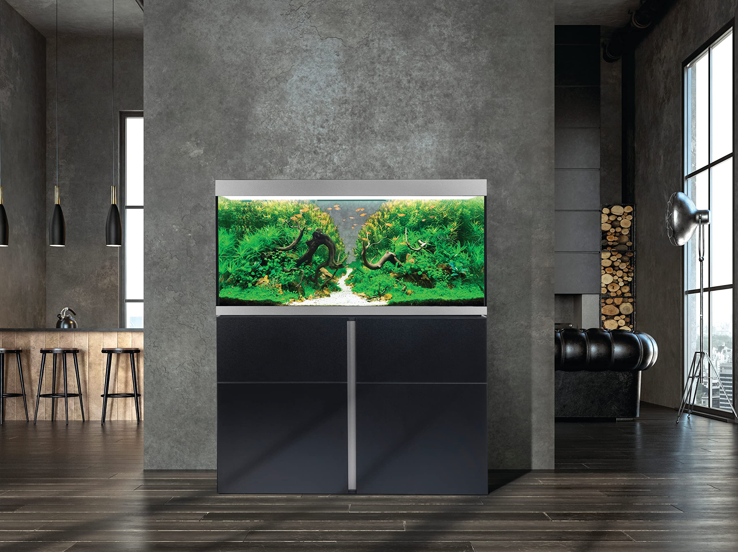 Siena 330 Aquarienkombination bestehend aus Aquarium 332L und Schrank in Schwarz