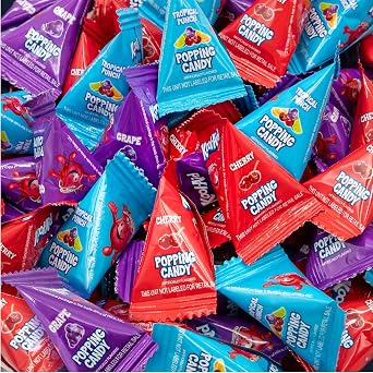 Popping Candy, Popping Rocks Pouches, Fruit Flavors - 40 Count Bag