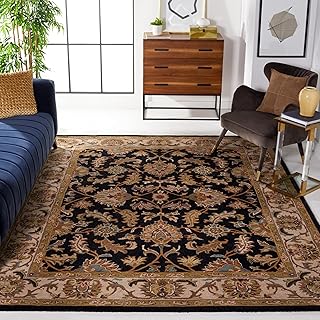SAFAVIEH Heritage Collection Area Rug - 9' x 12', Black & Beige, Handmad...