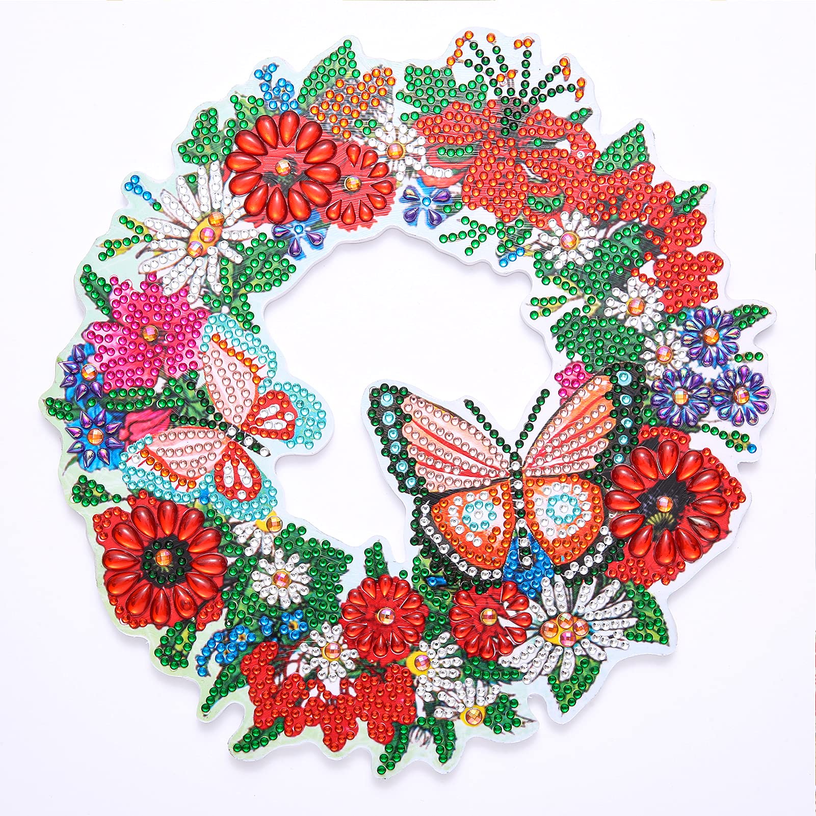 Diamond Art Wreath Kit, Crystal Door Wreath DIY 5D Diamond Painting, Hanging Decor Number Mosaic Art Crafts #05(C)