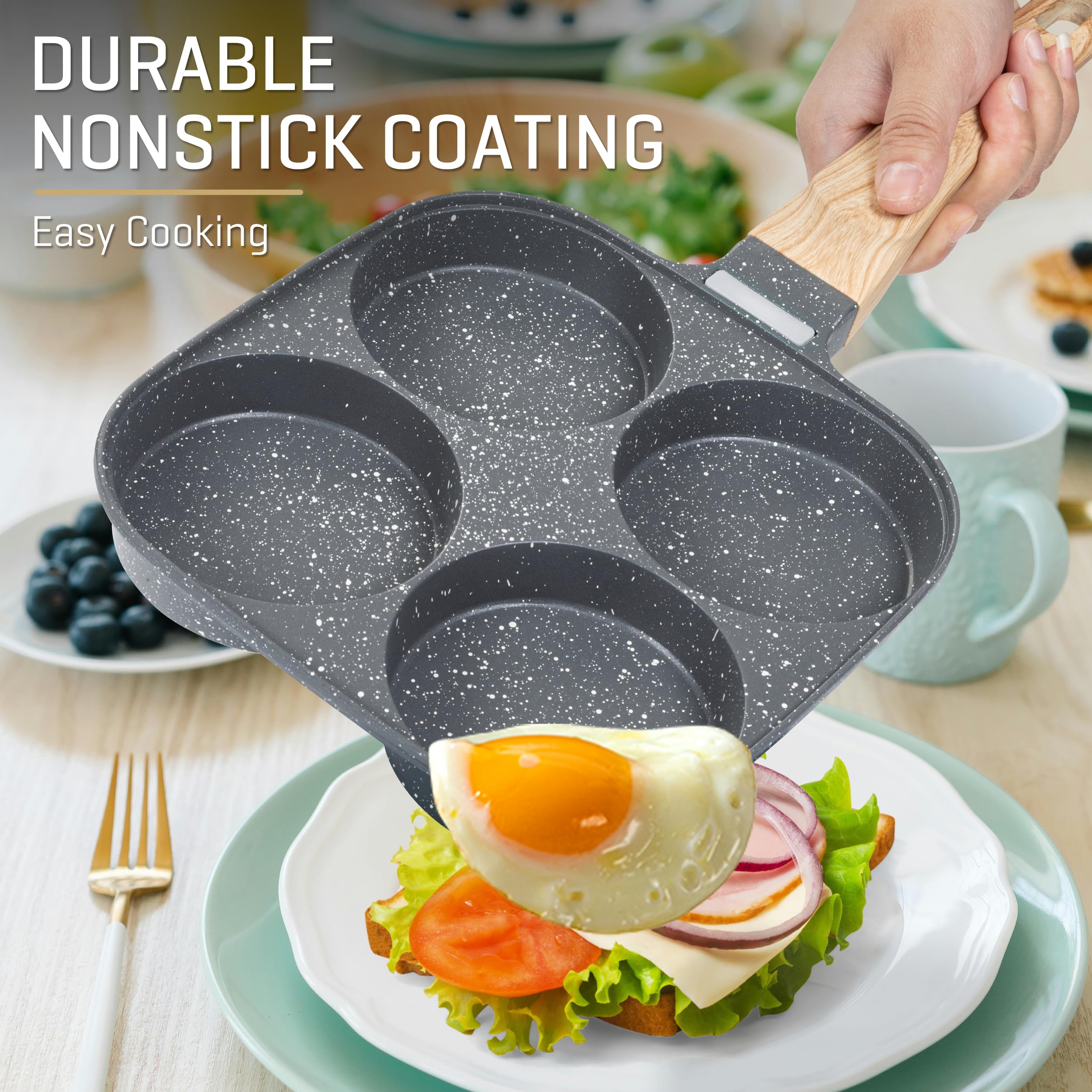 Amazon.com: MyLifeUNIT Egg Pan, 4-Cup Egg Frying Pan with Lid