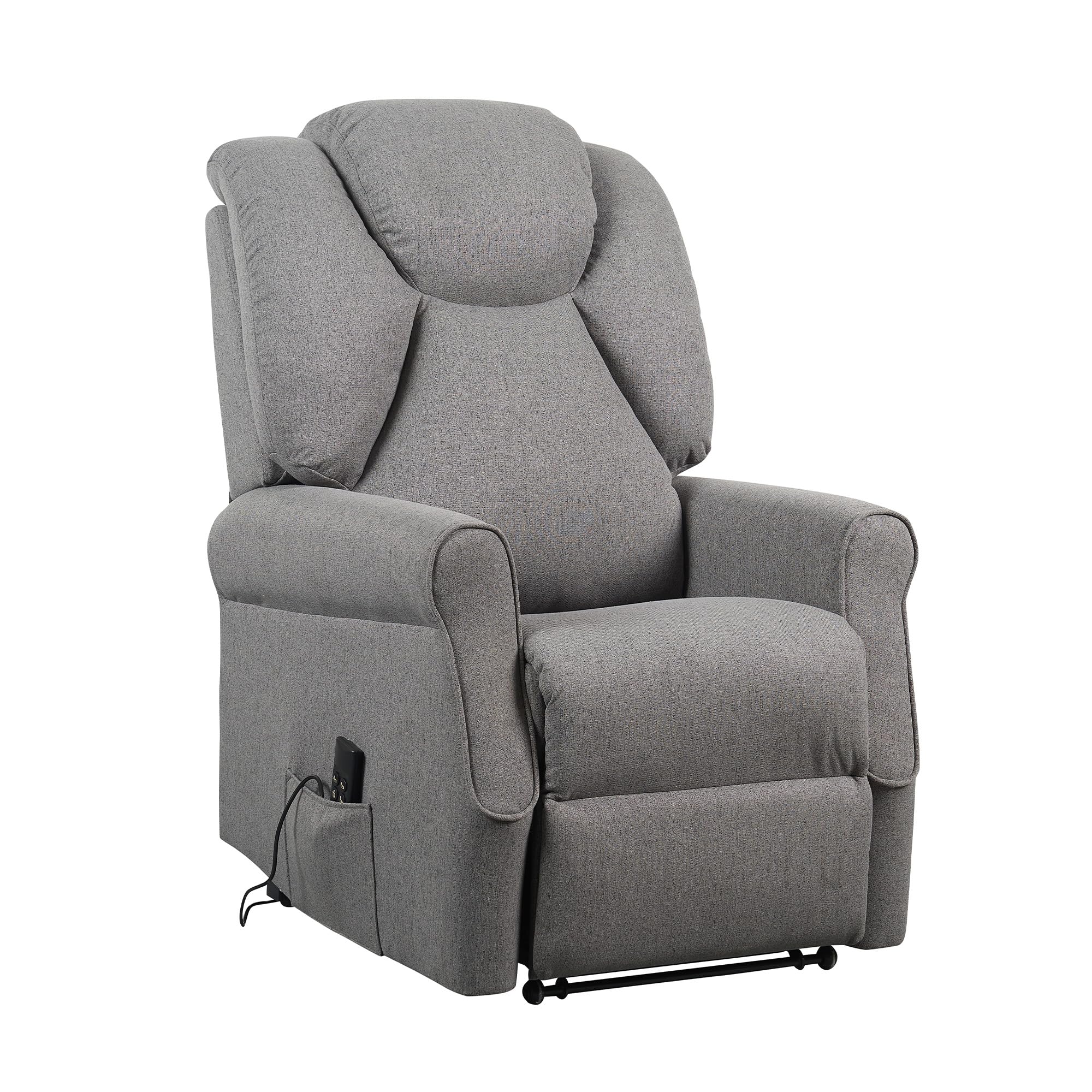 POLTRONE ITALIA Poltrona Relax Alzapersona Zero Gravity 2 motori reclinazione indipendente schienale pediera Roller 4 ruote per spostamento utente anziani antimacchia Grigio