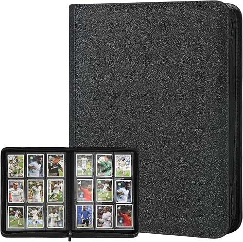 Miniatura 1 de Tarjetero de béisbol, 400 bolsillos, páginas interiores transparentes, piel sintética impermeable para coleccionistas de tarjetas