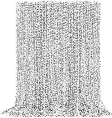 Miniatura 16 de 50 PCS Collares de Cuentas de Mardi Gras, Metálicos 10 Tipos de Collares de Cuentas Recuerdos de Fiesta, Collar de Mardi Gras de 33", Accesorios