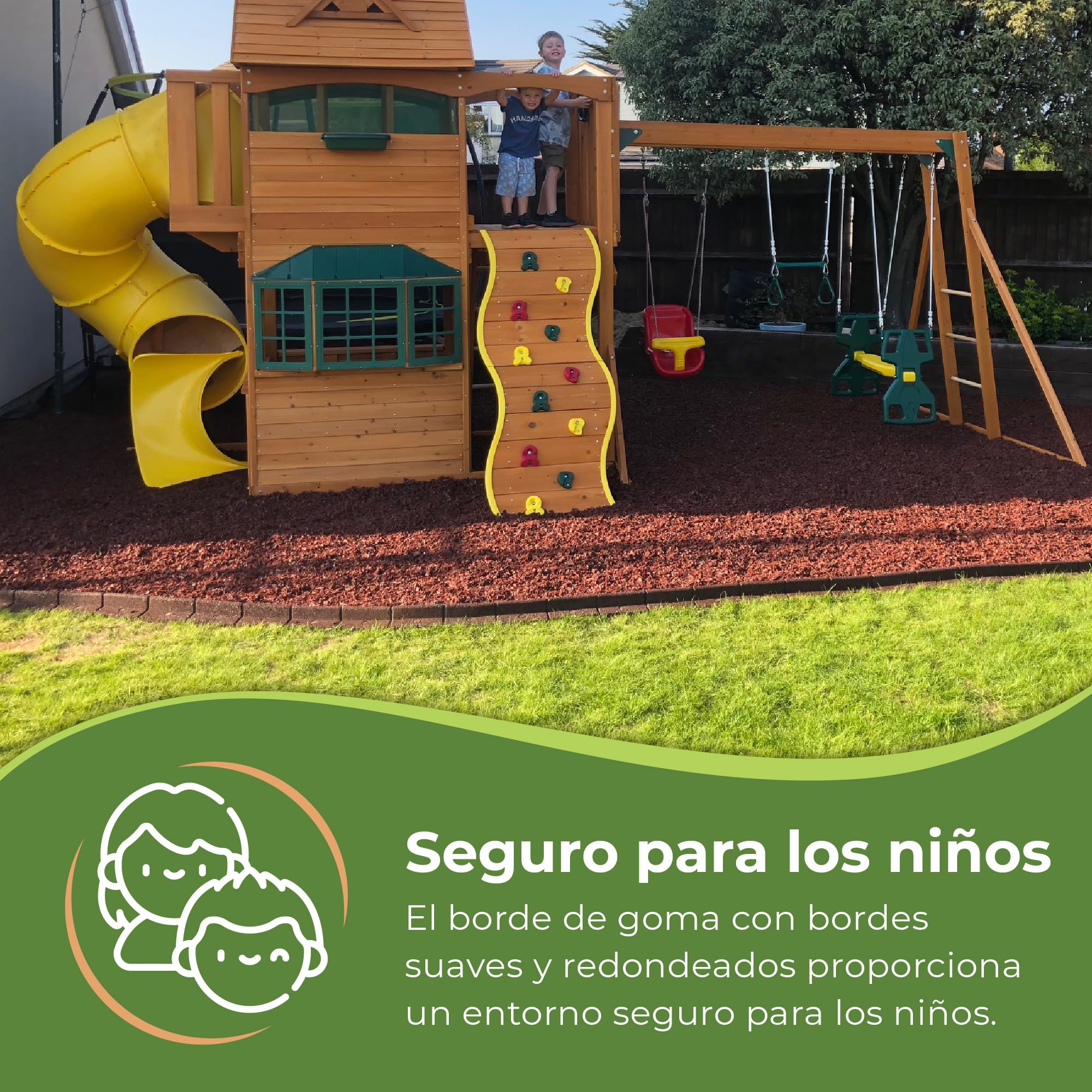 EcoShape FlexiBorder – Borde flexible para césped, bordes elevados, césped artificial (2 x 1 m, verde)