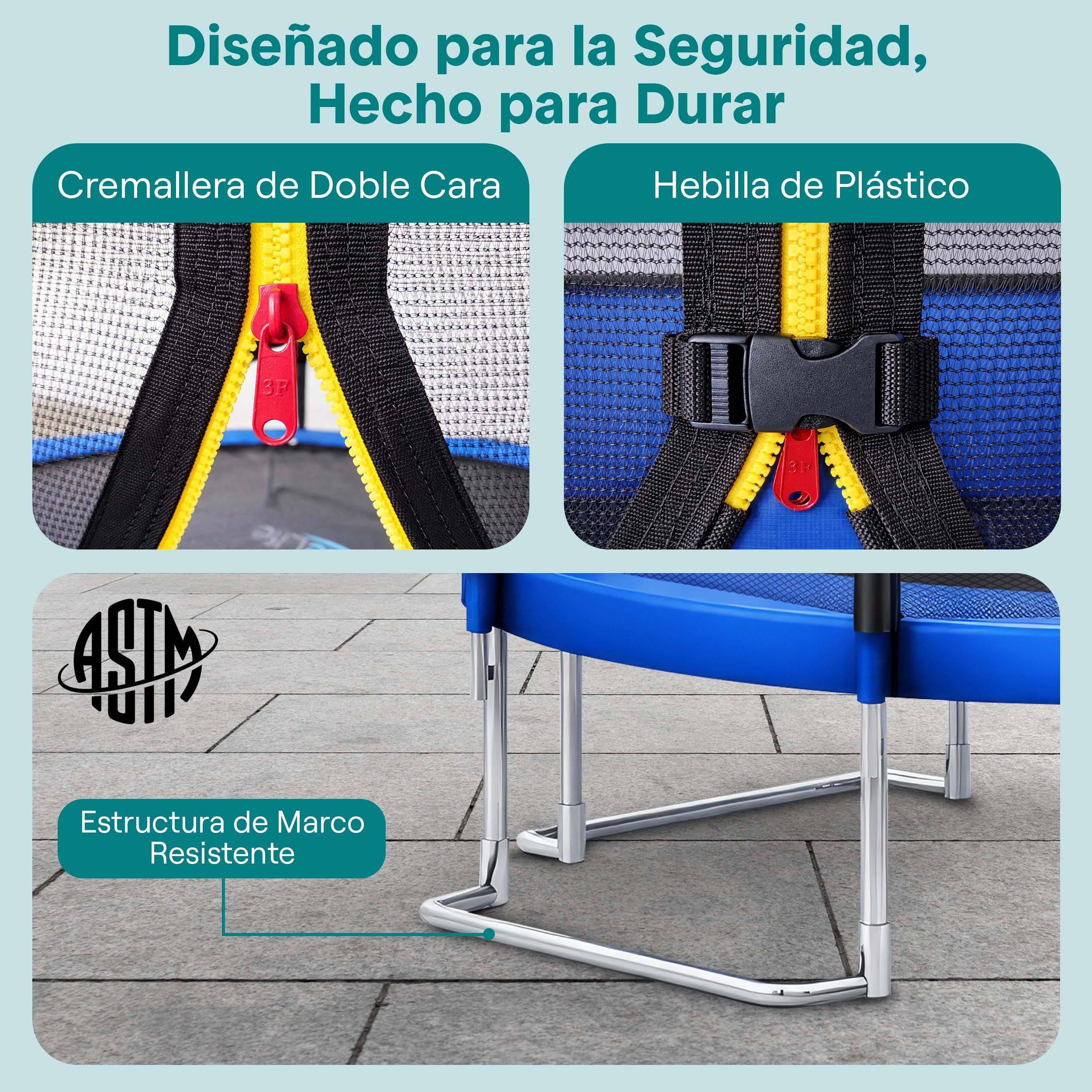 SereneLife trampolin Exterior, Cama Elastica, con Red de Seguridad, Estable, Revestimiento antioxidante
