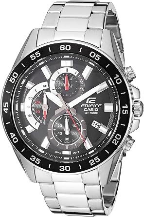 Casio Mens EFV-550D-1AVUDF Edifice Analog Display Quartz Silver Watch