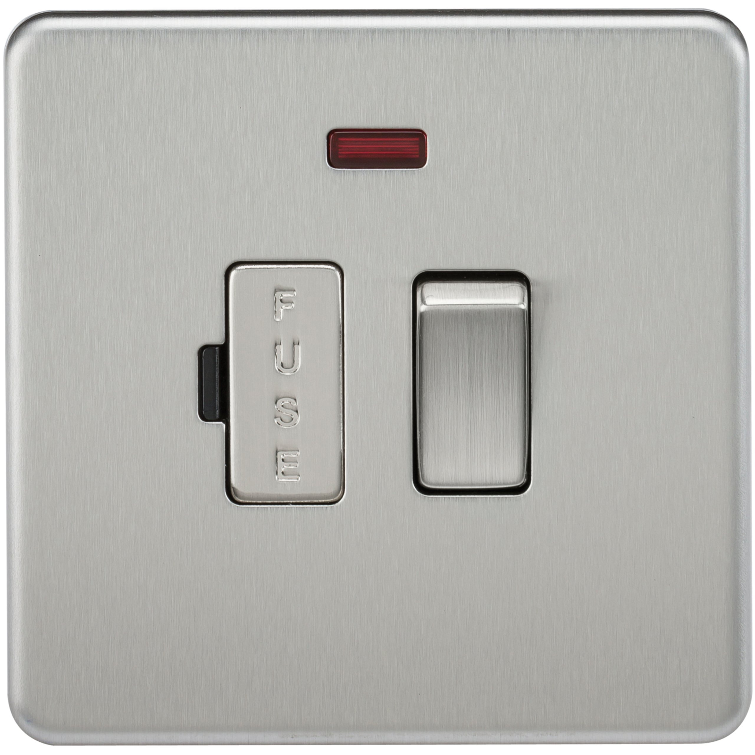 Knightsbridge Sf6300nbc Screwless 13 A Switched Fused Spur Unit, Brushed Chrome With Neon 5055559198895