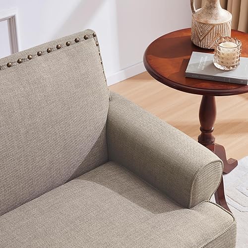 Miniatura 3 de HUIMO Sofá biplaza de 62 pulgadas, sofás modernos de mediados de siglo para sala de estar, muebles tapizados con remaches resistentes para espacios