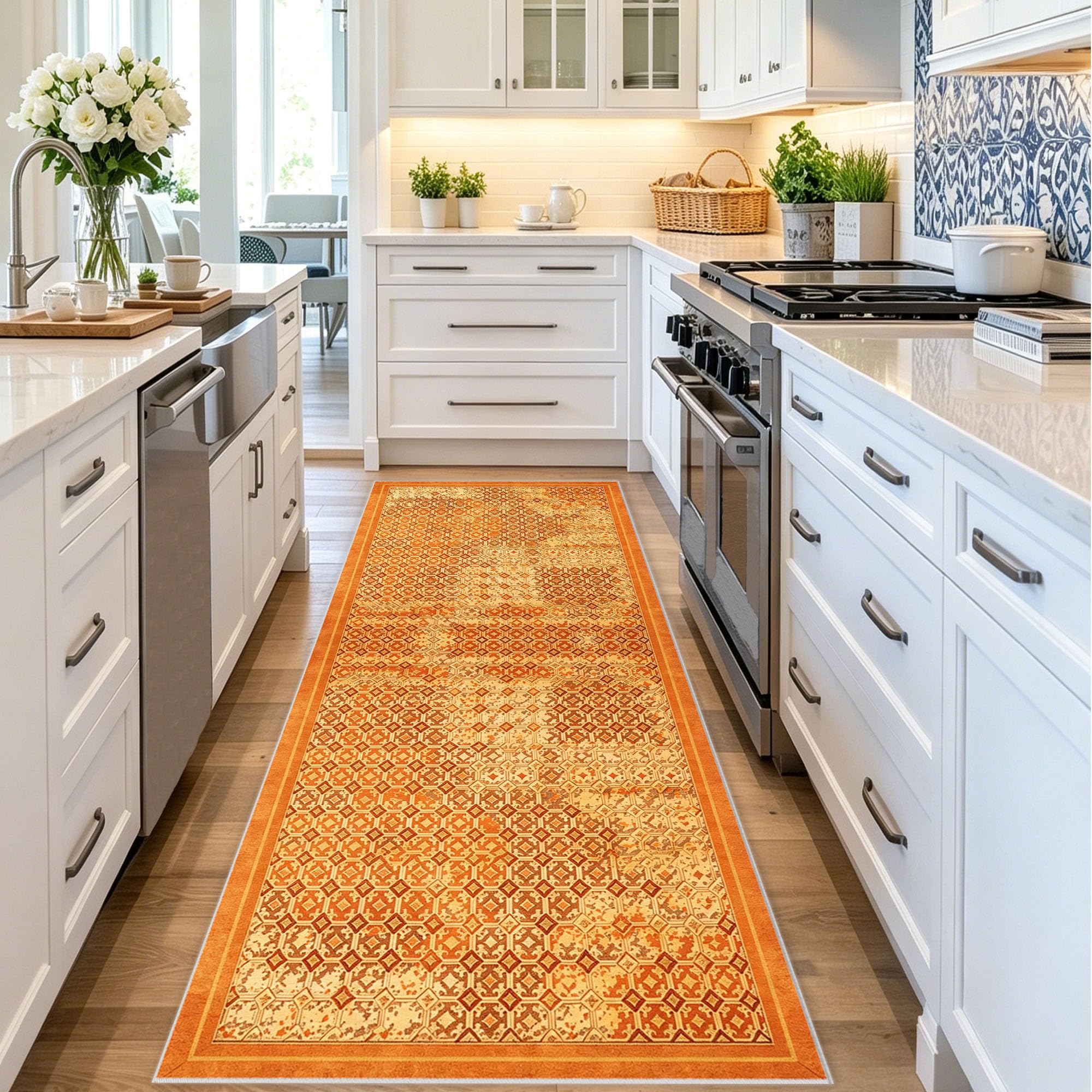 Alfombra de pasillo antideslizante lavable de 50x180 cm para evitar caidas en cocina