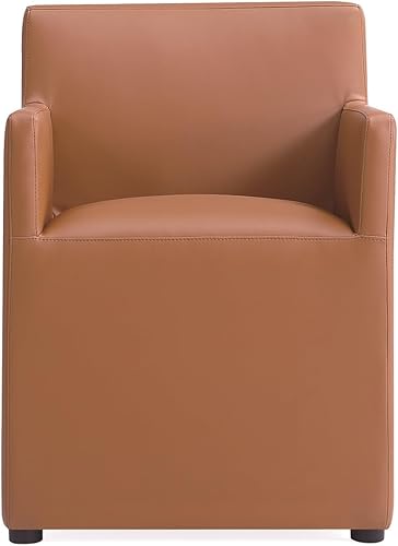 Miniatura 5 de Manhattan Comfort Anna - Silla cuadrada moderna de comedor con brazos, tapizada de piel sintética de la cabeza a los pies con relleno de plástico