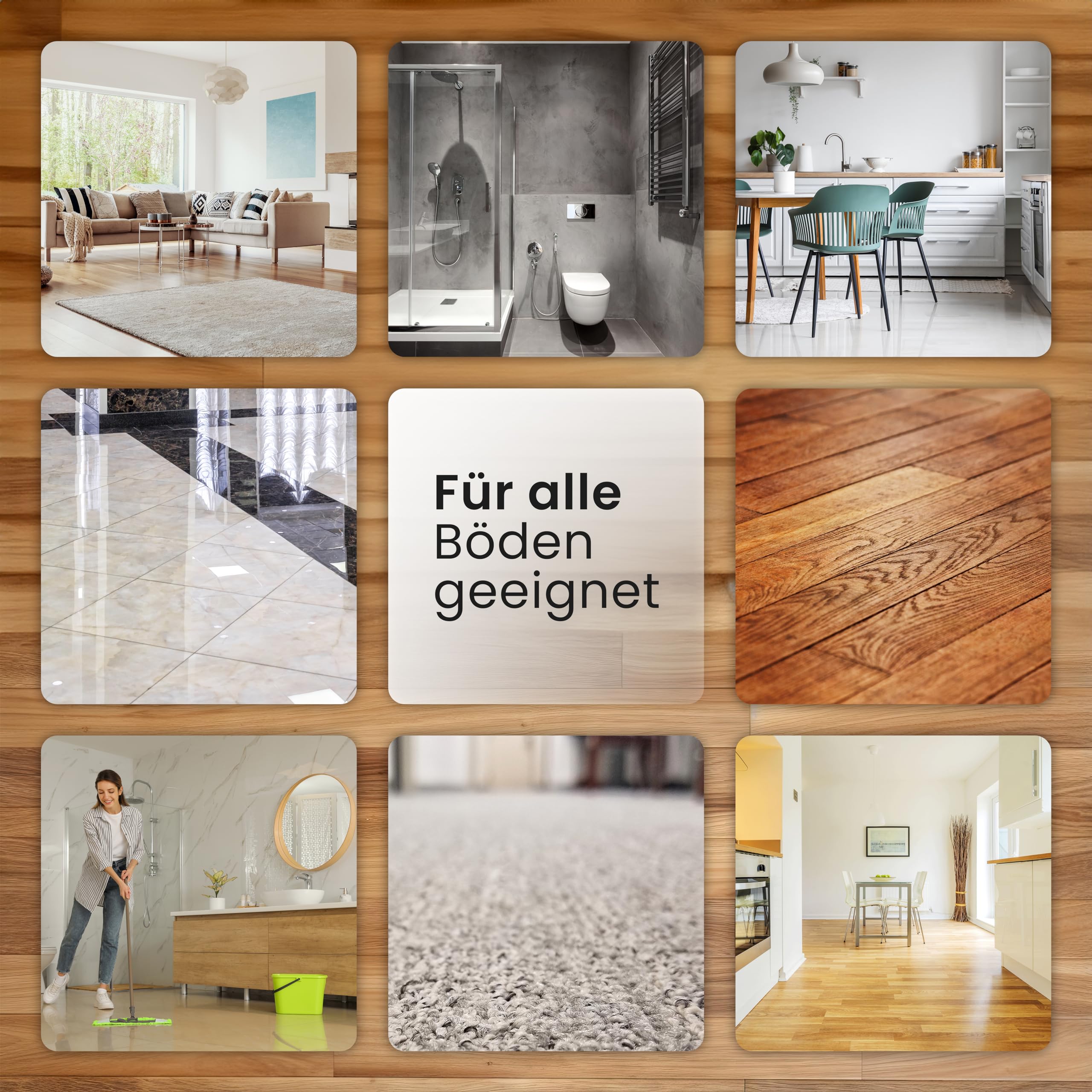 BiOHY Hojas de limpieza de suelos (6 x 60 unidades) | alternativa concentrada de limpieza de suelos | solubles en agua y adecuadas para madera, laminado, baldosas, PVC para limpieza manual y de suelos