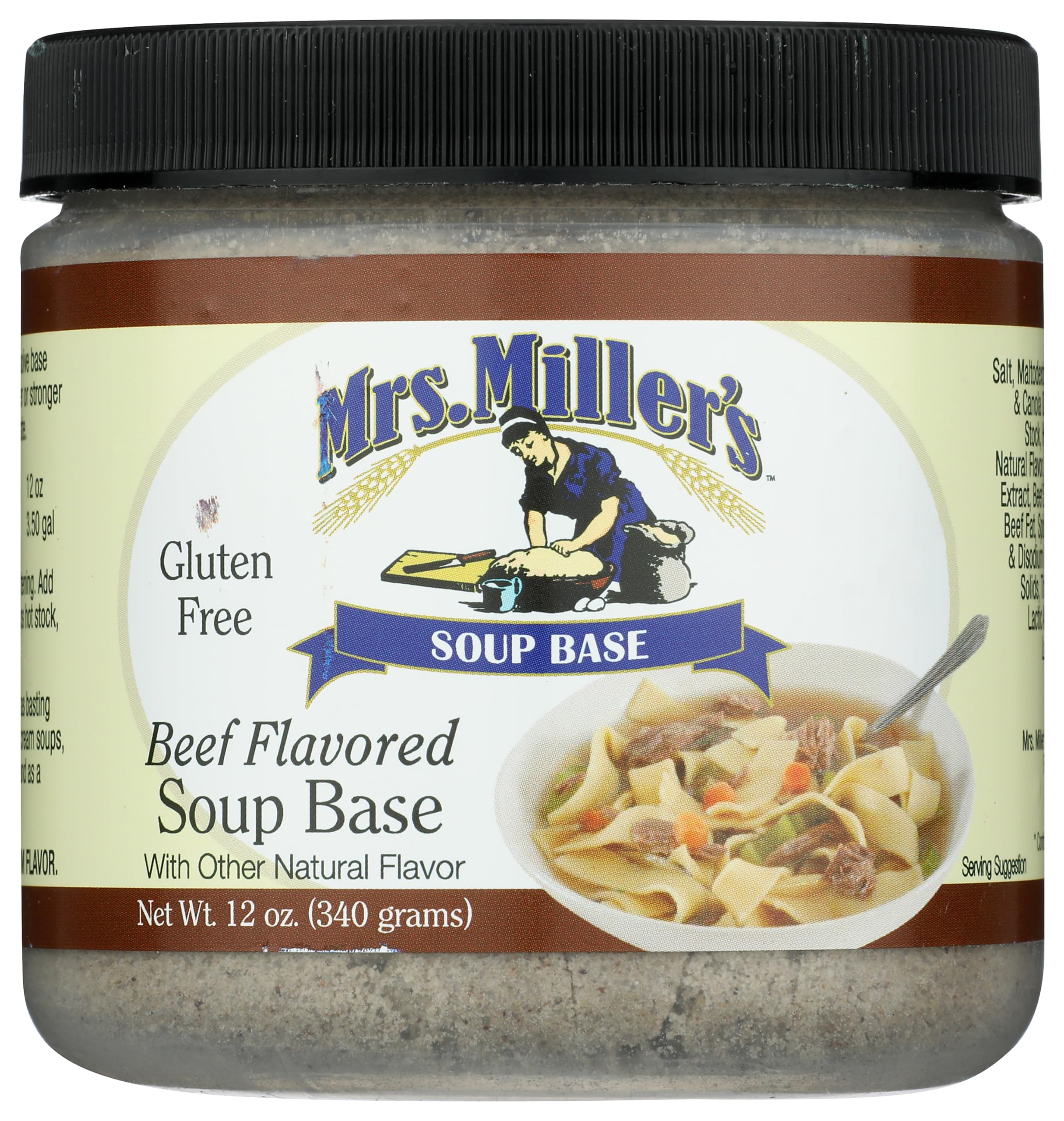 Mrs. Miller's Beef Flavored Soup Base 6/12oz Jars