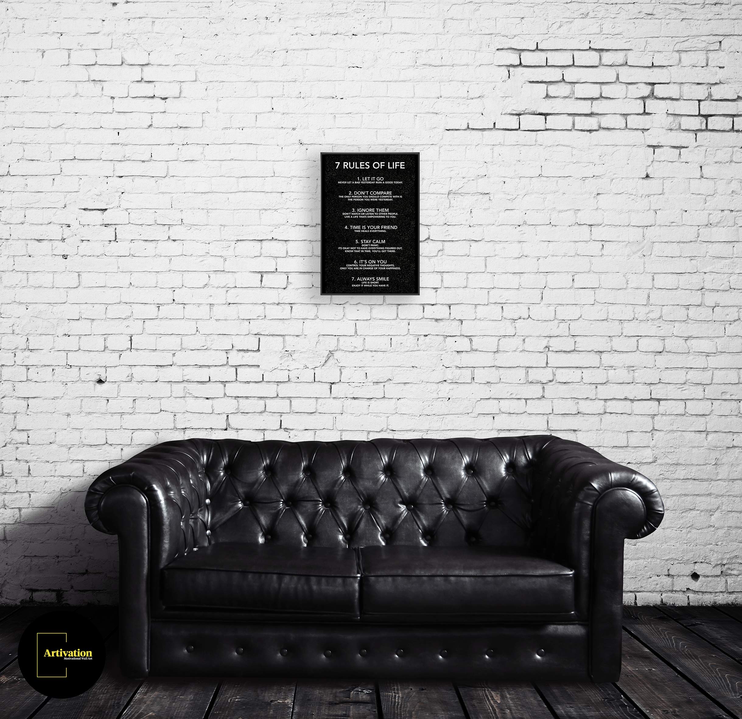 Buy ARTIVATION 7 Rules of Life Inspirational Wall Art, Motivational