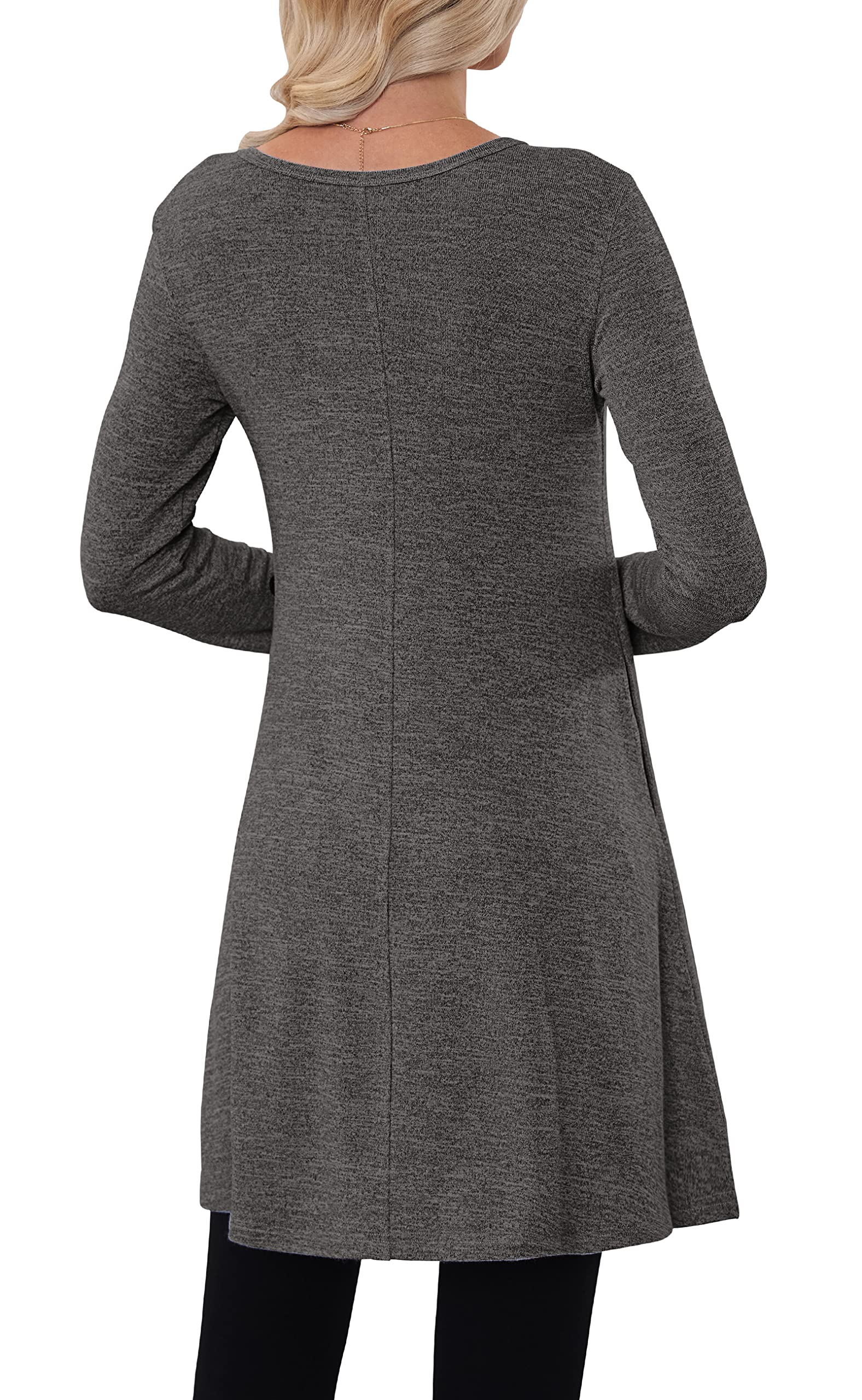 MOLERANI Robe Pull pour Femme à Manches Longues Robe Tunique boutonnée décontractée avec Poches