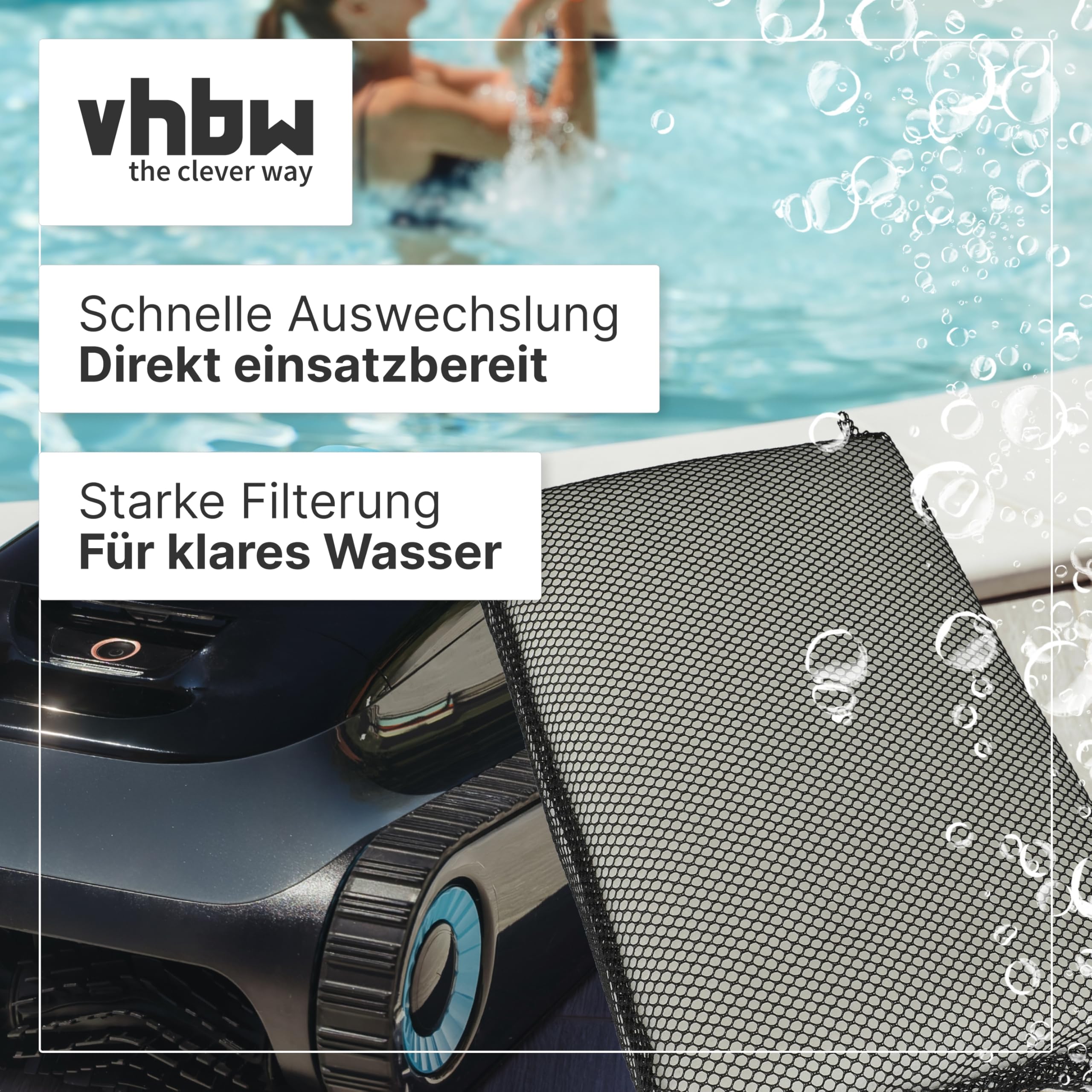 vhbw 10x Almohadilla de Filtro Compatible con Interline 5220 aspiradora | robot de piscina - Filtro fino, 25 x 16 x 10 cm