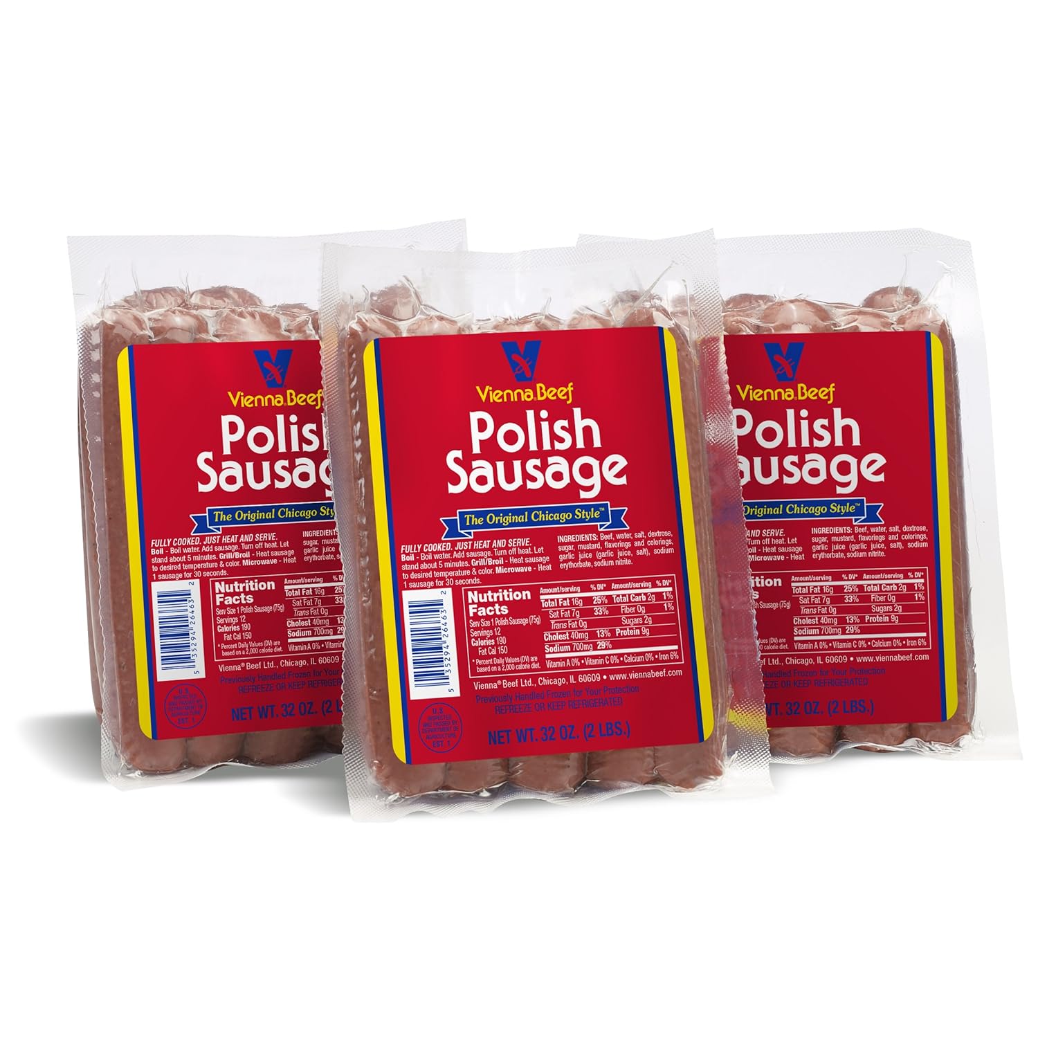 Vienna® Beef Polish Lovers Pack 2 lbs. each (3 Pack)