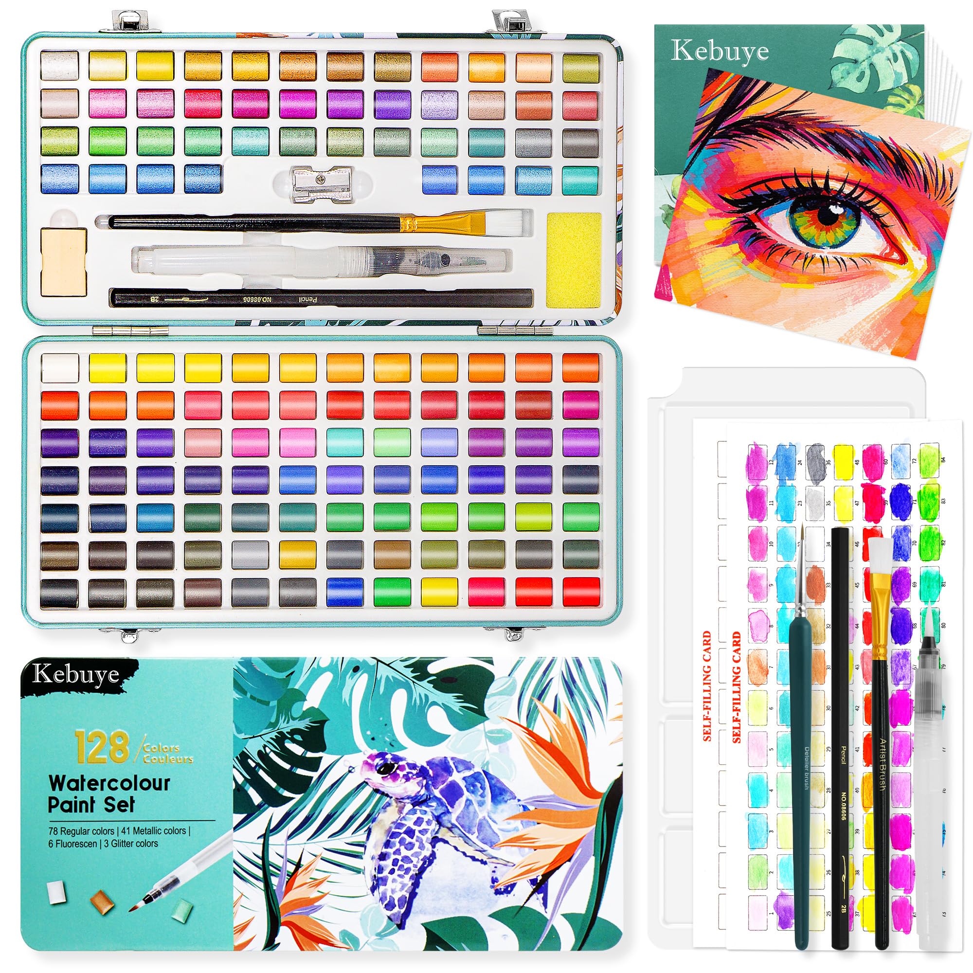 Peinture aquarelle 128 couleurs pour enfants adultes et débutants