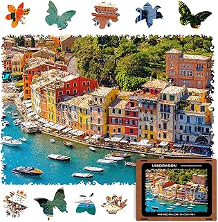 UNIDRAGON Wooden Jigsaw Puzzles - Nature Italian Riviera, 500 pcs, King Size 16.9